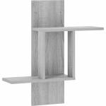 vidaXL Стенен рафт Сив Сонома 59 x 17 x 63 см Инженерна дървесина (8015093)