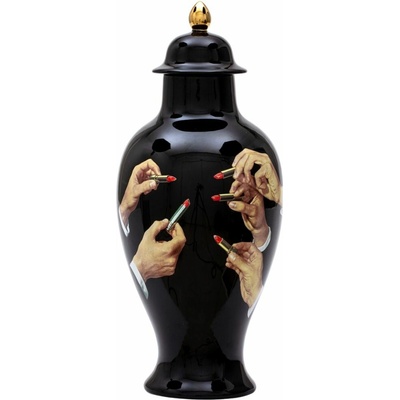 Seletti Váza TOILETPAPER LIPSTICKS 46,5 cm, čierna