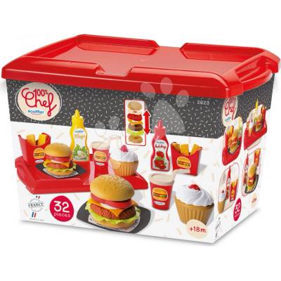 Ecoiffier 100% Chef 2623 set s hamburgermi červený