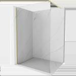 Mexen Kioto Душ стена Walk-in 140 x 200 см, прозрачен 8 mm, златисто четкаван - 800-140-101-55-00 (800-140-101-55-00)