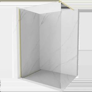 Mexen Kioto Душ стена Walk-in 140 x 200 см, прозрачен 8 mm, златисто четкаван - 800-140-101-55-00 (800-140-101-55-00)