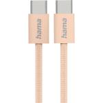 Hama Кабел за зареждане "Fabric", USB-C - USB-C, 1 m, Nylon, оранжев (201727) - hits