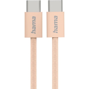 Hama Кабел за зареждане "Fabric", USB-C - USB-C, 1 m, Nylon, оранжев (201727) - hits