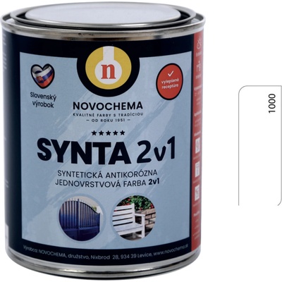 NOVOCHEMA SYNTA 2v1 syntetická antikorozní jednovrstvá barva 2v1 10 kg 1000 Bílá