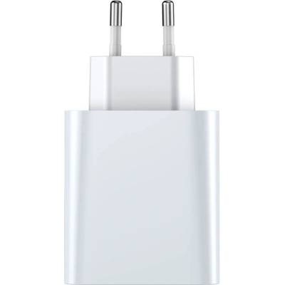 Baseus Dual USB & USB-C Wall Charger 30W (TZCAFS-A02) - захранване за ел. мрежа с USB и USB-C изходи с технология за бързо зареждане и USB-C към USB-C кабел (бял)