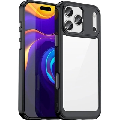 Gigapack iPhone 17 Pro Max GIGAPACK Силиконов протектор за телефон, удароустойчив, прозрачен заден капак, черен GP-173620 (GP-173620)
