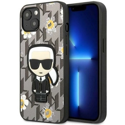 KARL LAGERFELD Кейс Karl Lagerfeld KLHCP13SPMNFIK1 за iPhone 13 mini 5.4", сив / сив, Flower Ikonik Karl (3666339049447)
