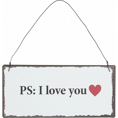 IB LAURSEN Plechová cedulka I love you, multi barva, kov