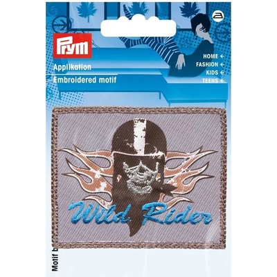 PRYM Nášivka štítok Wild Rider, nažehľovacia, béžová/hnedá