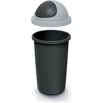 Compacta R Odpadkový kôš Roller - 30 l recykl. čierna so svetlo šedým vekom