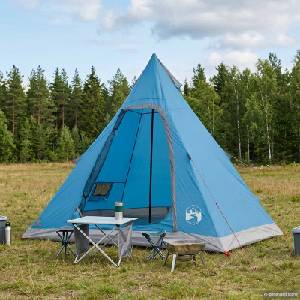 vidaXL 3 души Синьо 185T полиестер с PU покритие (42042207) Палатка