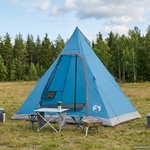 vidaXL Tipi Tent Water-Resistant 3-местен Синьо (42042207) Палатка