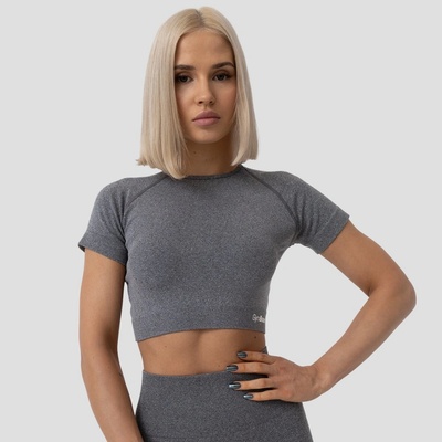 GymBeam dámske tričko FLO Crop Top Grey