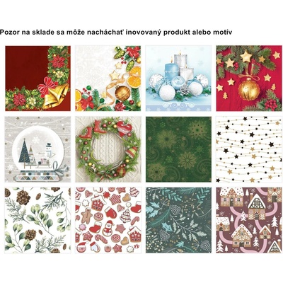 Obrúsky 33x33cm 20ks vianočný motív mix
