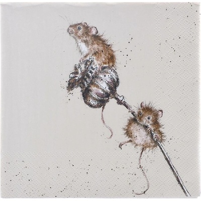 Wrendale Designs Papírové ubrousky Country Mice Myšky 33x33cm