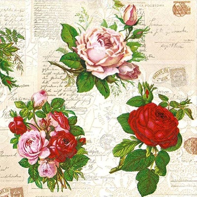 Maki Pol-Mak Collection Ubrousek 33x33cm Úžasné růže – Zboží Dáma