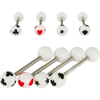 Šperky eshop piercing do jazyka karetní symboly F17.16 Hvězda