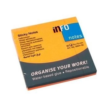 ЛИСТЧЕТА СЗЛ info notes 75/75ММ 80Л НЕОН ОРЖ