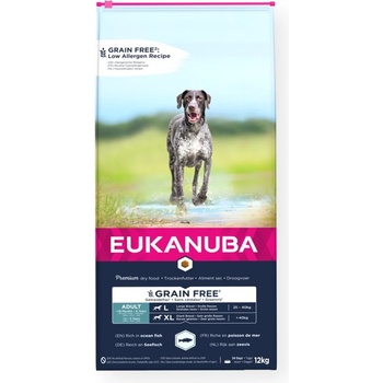 EUKANUBA EUKANUBA Grain Free Large Breed Храна за кучета, суха, за големи породи, без зърно, 12 kg