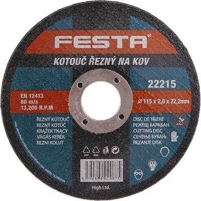 FESTA Режещ диск за метал 115 х 2.0 х 22.2 мм festa 22215