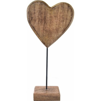 Sconto Dekorácia s podstavcom SRDCE MILDRED mango, 15x33 cm