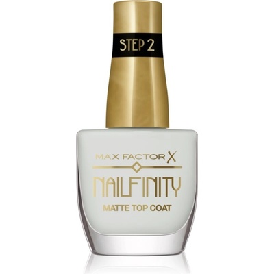 Max Factor Nailfinity Matte Top Coat matný vrchní lak odstín 101 Velvet Curtain 12 ml