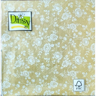 DAISY SDOG 017301 Little Roses Gold servítky 3V 20ks 33x33cm