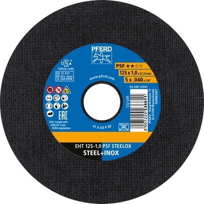 Pferd Rezný kotúč 125 x 1,0 x 22,23 mm 61721100