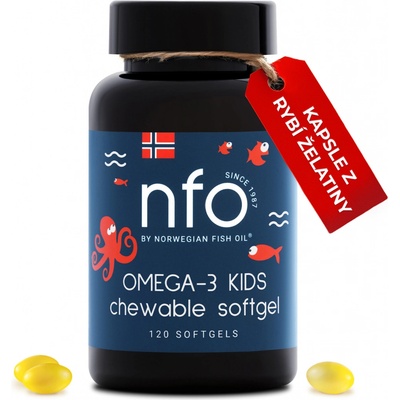 NFO Omega-3 KIDS Chewable softgel 120 měkkých kapslí
