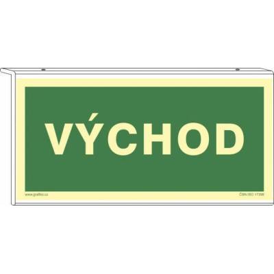 Grafiko | Východ (montáž na strop) - Text obrázku oboustranný, Materiál Hliník, Rozměr 200x100mm