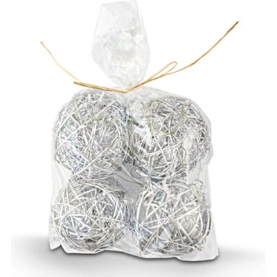 German ALLI Ozdobné ratanové koule stříbrná 1008101200 – Zboží Mobilmania