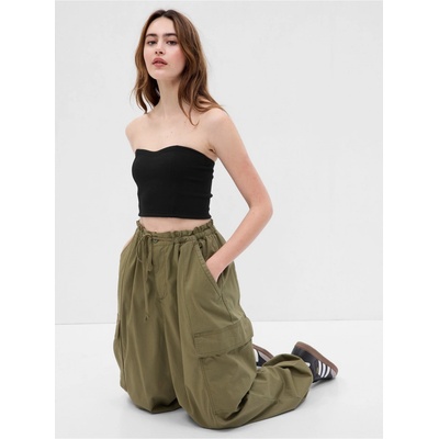 GAP Černý crop top bez ramínek