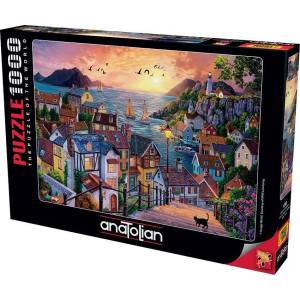 Anatolian Пъзел Anatolian от 1000 части - Крайбрежен град при залез слънце (P1098)