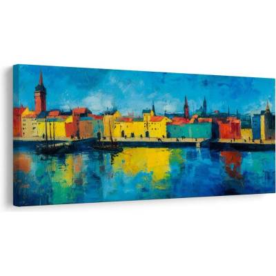 Obraz živé barvy městské krajiny - 100x50