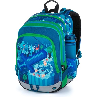 Bagmaster batoh ALFA 21 B BLUE/GREEN, motiv modrá