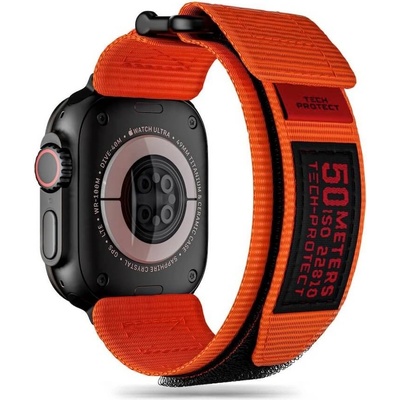 Tech-Protect Изключително здрава текстилна каишка за Apple Watch 44мм, 45мм, 46мм, Ultra, Ultra 2, Ultra 3 49мм - Tech-Protect Scout Watch Strap (оранжев-черен) (THP2813)