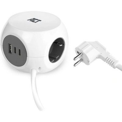 ACT Power Strip Cube F гнездо за разпределение на захранването 3DIN 1, 5 м бяло AC2420 (AC2420)