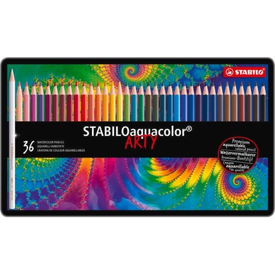 STABILO aquacolor ARTY, akvarelové pastelky - 36 ks, v plechu