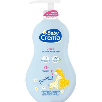 Baby Crema Бебешки гел 2 в 1 Baby crema - Natural, 400 ml, с екстракт от лайка