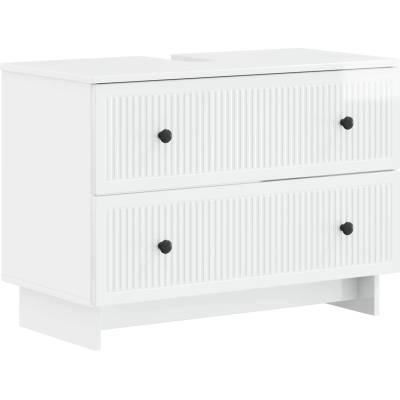 vidaXL Шкаф за мивка в баня EDE Бял гланц 82 x 41 x 59 см (895919)