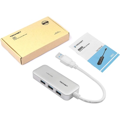 TeckNet HU05 USB 3.0 HUB - USB хъб с 4 USB 3.0 порта (сребрист)