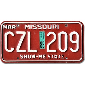 Americká ŠPZ Missouri Red CZL 209