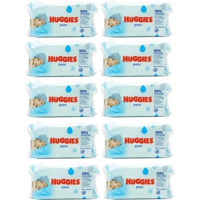 Huggies Pure Vlhčené ubrousky 10 x 72 ks