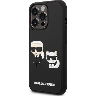 KARL LAGERFELD Karl and Choupette 3D Case - дизайнерски кейс с висока защита за iPhone 14 Pro Max (черен)
