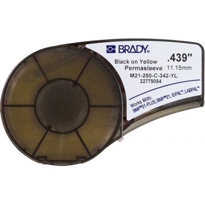 Brady M21-250-C-342-YL / 139752, PermaSleeve Heat-shrink Polyolefin Sleeve, 11.15 mm x 2.10 m
