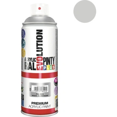 Pintyplus Evo farba v spreji 400 ml RAL 9006 biely hliník