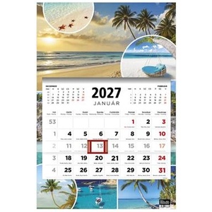 TopTimer Календар, за спедитори, тримесечен, с един блок, TOPTIMER, „Beach (27T8100-011)