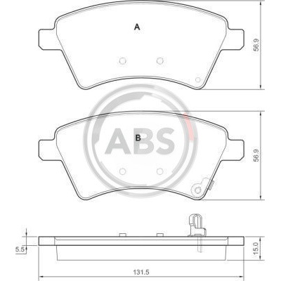 A.B.S. Sada brzdových destiček, kotoučová brzda 37532