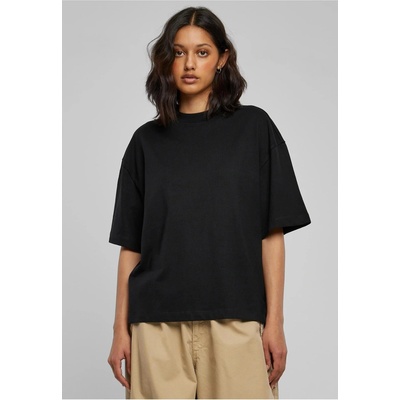 Urban Classics Oversize tričko s bočními rozparky a spadlými rameny Černá
