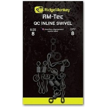 RidgeMonkey Rýchlovýmenný obratlík na Inline odpadávacie olova Quick Change Inline Swivel veľ.8